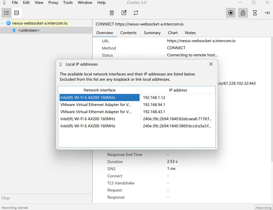 无线网卡本地 IP
